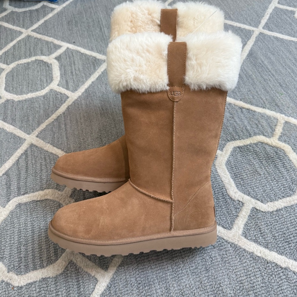 UGG Suhenny Boot Chestnut Boots with Plush Fur Cuff